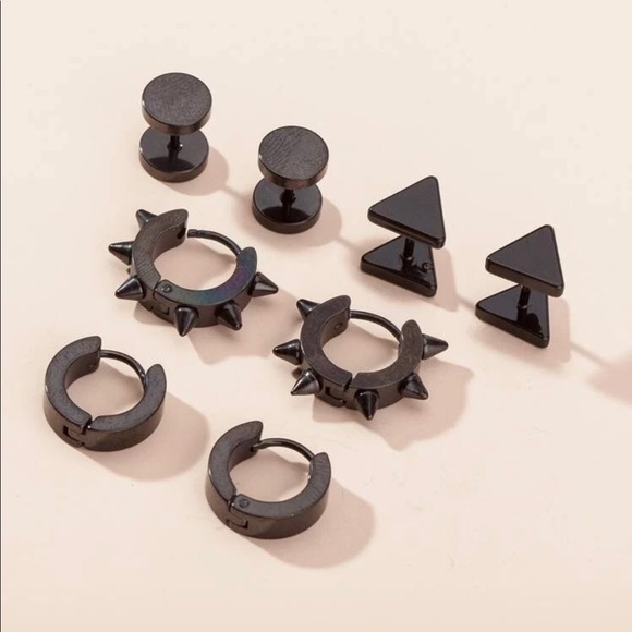 4Pairs Stainless Steel Different Type Shape Unisex - Picture 5 of 5